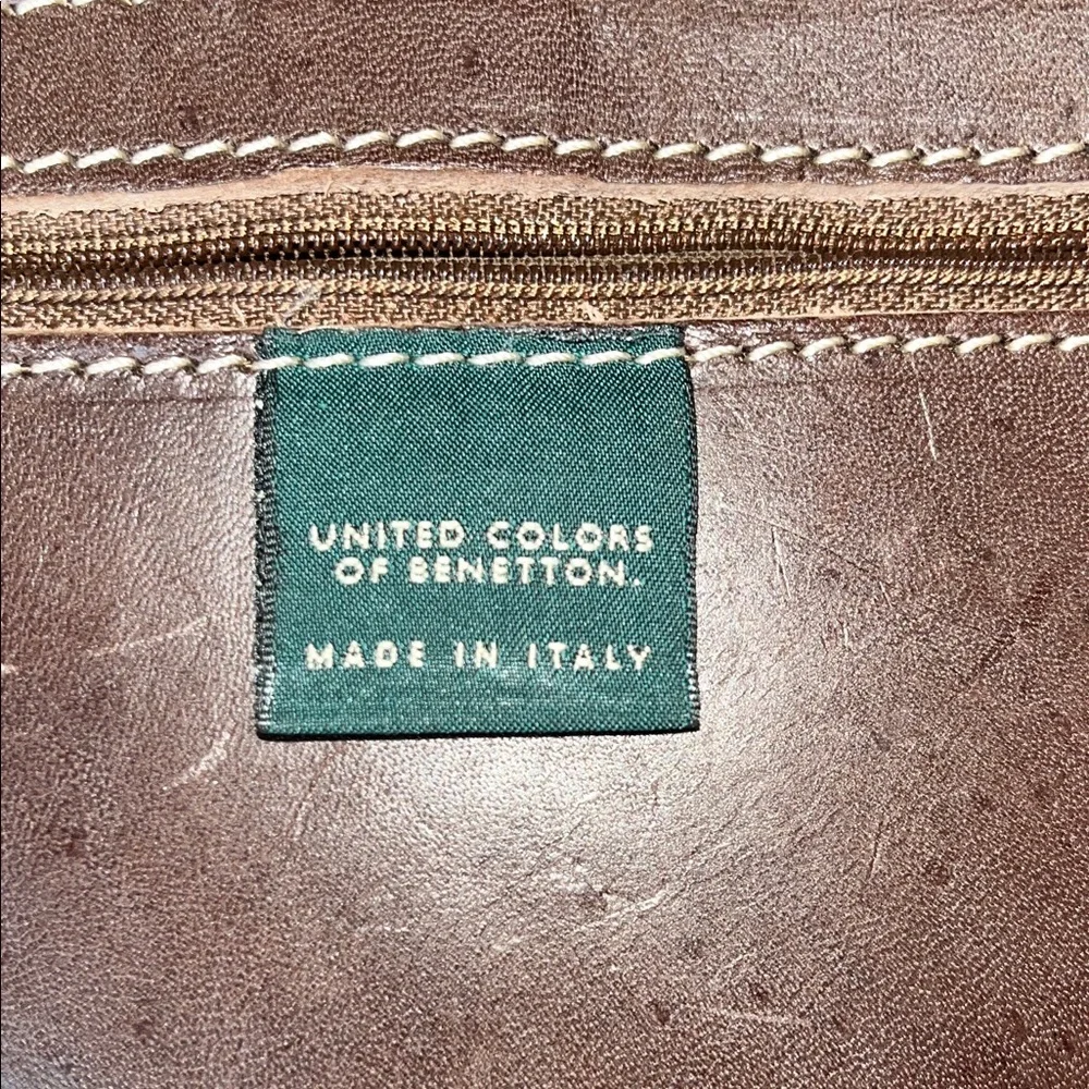 United Colors of Benetton Leather Backpack RARE FIND